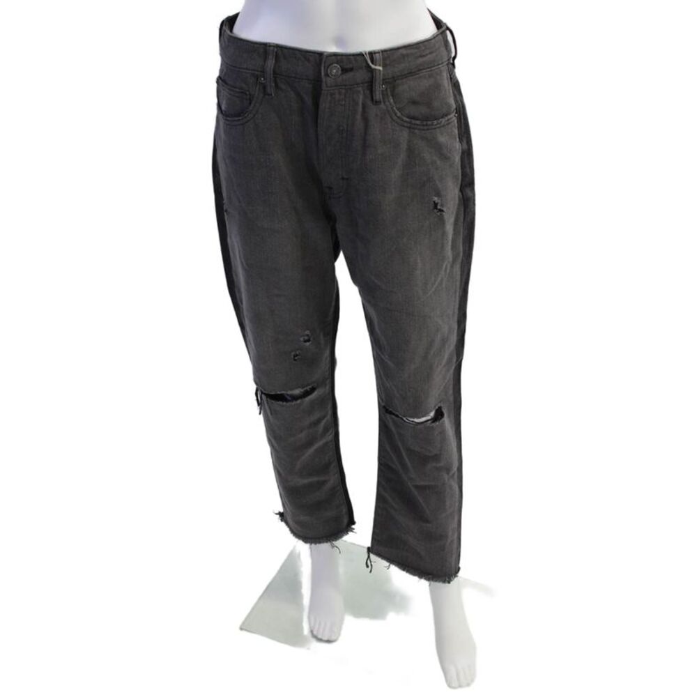 Hidden Womens Cotton Denim Five Pocket Distressed High-Rise Jeans Gray Size 28